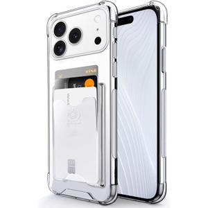 Shields Up Designed for iPhone 17 Pro Max Case, Minimalist Wallet Case with Card Holder, [Drop Protection] Slim Protective Cover for Apple iPhone 17 Pro Max 6.9 inch - Clear