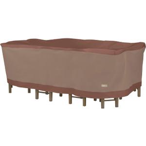 DUCKCOVERS Ultimate Waterproof 96 Inch Rectangular/Oval Patio Table with Chairs Cover