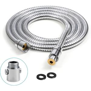 Shower Hose Replacement,79 Inches Extra Long Stainless Steel Handheld Shower Head Hose Attachment with G1/2 Universal Brass Insert & Nut,Durable Flexible & Anti-twist for Bidet Sprayer,Chrome