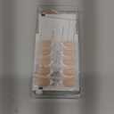 BTArtbox Press On Nails Short - Almond French Tip Press On Nails with Glue for Women, Soft Gel Glue On Nails in 16 Sizes - 32 Stick On Nails Kit, White French