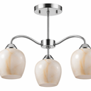 3pcs Set of Marble-patterned Glass Light Shades for a Light Fixture or Ceiling Fan, White and Beige