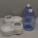 Amazon Basics Automatic Dog Cat Water Dispenser Gravity Feeder Set, Pack of 2, Small, 6-Pound Food Capacity, 1-Gallon, Gray