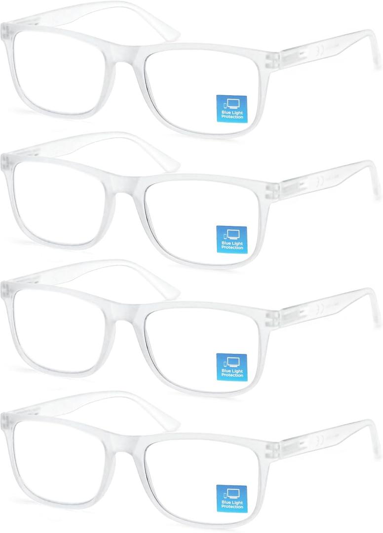 OLOMEE Clear Reading Glasses Men Blue Light Blocking Large Oversized Readers +1.00 Wide Square Cheaters W/Big Head/Large Face