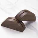 UNIQOOO 6 Pack 3.3" Arch Rustic Walnut Wood Stand with 1/8" Slot, for Wedding Table Number Sign, Place Card Holder, Photo Display Stand | for Event Decor, Retail Shop, Cafe Restaurant Menu, Business Card, Name Tag