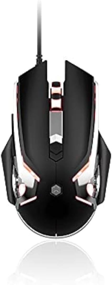 FIRSTBLOOD ONLY GAME. AJ120 Wired Gaming Mouse, Ergonomic LED Backlit USB Gamer Mice Computer Laptop PC, for Windows Mac Linux OS, Black