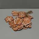 36 Pcs Christmas Gingerbread Ornaments for Tree Mini Snowflake Wooden Hanging Winter Xmas Ornaments with Ropes for Christmas Party Holiday Winter Crafts(Brown,Gingerbread)