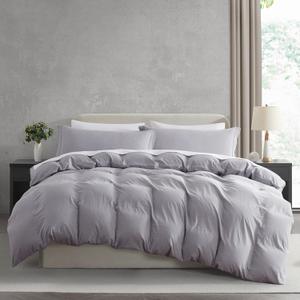 Nestl Grey Lavender Duvet Cover Queen Size - Soft Prewashed Queen Duvet Cover Set, 3 Piece, with Zipper Closure, 1 Duvet Cover 90x90 inches and 2 Pillow Shams - No Comforter