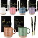 Potchen 18 Pcs 18 Pcs Christian Fathers Day Church Gift 13oz Bible Verse Ceramic Coffee Mugs with Leather Journal Pen Inspirational Religious Gift for Male Teacher Nurse Pastor (Bible, Morandi Black)