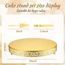 Wenqik 16 Inch Gold Cake Stand Set Metal Round Cupcake Dessert Stand with Cake Cutting, Spatula Wedding Cupcake Pastry Display Candy Holder Display for Wedding Party Birthday Baby Shower(Classic)