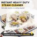 10S Fast Heating Heavy Duty Steam Cleaner 7 Adjustable Levels, 1.6 Quarts Tank, Continuous Spray, Natural Deep Cleaner, Portable Handheld Steamer with 15 Accessories for Home, Car, Tile (Yellow)