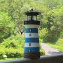 Solar Lighthouse Rotating Beacon Led Light House for Yard Garden Nautical Decor Porch Deck Outdoor Decoration Lawn Ornaments Outside Statue Gifts for Mom Mother
