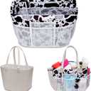 2 x Nyton Organizer Insert for Original Large Bogg Bag Cover Beach Liner for XL Bogg Storage Separator with Mesh Pocket Sport Mom (BLACK WHITE COW, XL for Simple Modern, 1 Organizer Insert)