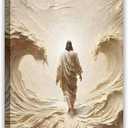 Jesus Christ Canvas Wall Art Christian Religious Poster Inspirational Scripture Prints for Home Living Room Bedroom Decor Frame-style 16x24inch(40x60cm)