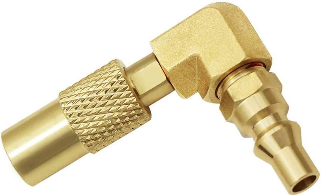 MENSI 1/4' RV Quick Connect/Discount Adapter Fitting With Elbow For Blackstone 17 Inch and 22 Inch Propane Gas Tabletop Camping Grill (1/4 quick connect 90 degree)