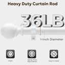 Zeerobee Curtain Rods for Windows 144 to 168, 1 Inch Adjustable Heavy Duty White Curtain Rod, Outdoor Indoor Room Divider Modern Drapery Pole, 144-168"