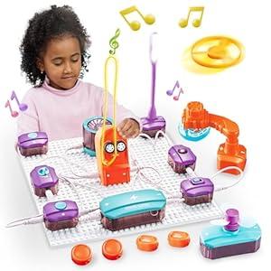 Circuit Board for Kids, SMILESSKIDDO 34 PCS DIY Electronics Exploration Kit with 70+ Projects, Physics Science Experiments Kit, School Family STEM Kits Educational Toy Gift for Kids 6+