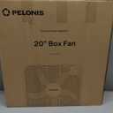 PELONIS 20 Inch Box Fan  3 Speeds, 25ft/s, Floor Fans, Superior Air Throw (2295 CFM), Lightweight, 5 Blades, Portable & Durable for Bedroom, Office, Living Room, Garage (Grey)