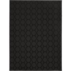 Garland Rug Sparta Non Slip Polypropylene 6 Ft. X 9 Ft. Black Area Rug- Ideal for Living Rooms & Hallways, Stylish & Durable for High-Traffic Areas