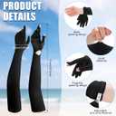 Yahenda 2 Pairs Women UV Long Sun Protection Gloves Touchscreen Arm Sun Driving Gloves UPF 50+ for Outdoor Sports Cycling (White, Black)