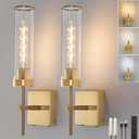 Wall Sconces,Gold Battery Operated Wall Sconce Dimmable Touch 3000K/6000K 2 Color Bulbs 8000mAh Fast Chargin Endurance 100 Hours with Remote Control Wireless Wall Lights for Bedroom Living Room