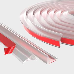 39 Inch Collapsible Shower Threshold Water Dam Barrier,Self Adhesive Silicone Shower Water Bathtub Splash Guard Bathroom Kitchen Water Stopper Blocker for Dry and Wet Separation Seal Strip Edge Trim (Transparent)