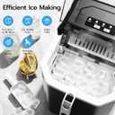 ZAFRO Countertop Ice Maker, 26Lbs/24H, 9 Bullet Cubes in 6 Mins, Self-Cleaning Portable Ice Machine with 2 Ice Sizes (S/L), Quiet Compact Design, Double Handles, for Home, Party, RV, Camping, Black