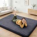 ZonLi Japanese Floor Mattress Futon Mattress Queen Size 2.5 Inch Thick | Foldable Tatami Mat, Washable Cover, Portable Floor Bed for Sleeping, Guest, Dorm
