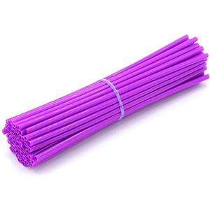 72 PCS Universal Spoke Skins Motorcycle Dirt Bikes Colorful Protective Trim Wrap Cover Wheel Guard for Yamaha Kawasaki Suzuki(Purple)