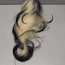 Ombre Blonde Black Wear and Go Glueless Wigs Pre Plucked Pre Cut for Beginners Synthetic Lace Front Wigs With Bangs Long layered Straight Dark Roots 26 Inch 3 Seconds to Wear for Beginners