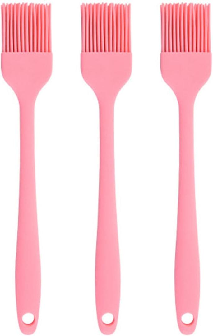 Silicone brush, Oil Brush for BBQ Kitchen Cooking Baking and Grilling(3 PCS,Pink)