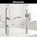 Flat Slot Storm Door Handle Complete Set, Mortise Keyed Lever Mount Latch with Deadbolt for Screen and Storm Doors, Polished Nickel