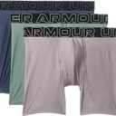 Under Armour 3-Pack Performance Tech Solid 6" Boxer Briefs (Large, Gray Dawn)
