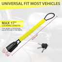 KAYCENTOP Car Steering Wheel Lock, Seat Belt Lock, Anti-Theft Device, Max 17 Inch Length, Small and Light-Weight, Multi-Functional, Fit Most Vehicle, SUV, Golf Cart Security (Yellow)