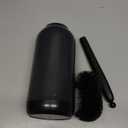 HAMITOR Toilet Bowl Brush Holder Set: Bathroom Deep Cleaning Toilet Cleaner Scrubber Under Rim with Curved Bristle for Dead Corner Clean - Hidden Rv Toilet Decorative Accessories with Caddy- Black (1 pack)