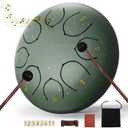 Steel Tongue Drum – 6 Inch 8 Notes Rain Drum – Outdoor Percussion Instrument with Mallets, Music Book & Soft Carry Pouch – Easy to Play Beginner Handpan & Perfect Music Gift