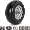 RUTU 11x4.00-5 Flat Free Tire and Wheel Assembly with 3/4" Precision bearings or 5/8" & 1/2",Replacement Tires 3.4"-4"-4.5"-5" Centered Hub,for Zero-Turn Lawn Mowers