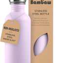 Bambaw Stainless Steel Water Bottle, Purple Water Bottle, 1 Litre Non-Insulated Stainless Steel Bottle, 1 Litre Sports Bottle, BPA-Free Bottle, Reusable Bottle Light Lilac (32 Oz, Lavender Haze)