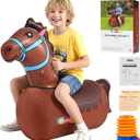 Whubefy Giant Infatable Bouncy Horse Toys, 2 PCS Thick PVC Ride On Bouncer Animal Hopper Jumping Toys with Pump for Indoor Outdoor Play, Puncture-Resistant Bouncer for Kids Teens Ages 5+, 220 lbs