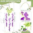 Yunsailing 108 Pack 43.2 in/ 3.6 ft Artificial Fake Wisteria Hanging Flowers Wisteria Faux Flowers Garland Silk Vine Rattan Long Hanging Flowers String for Home Outdoor Wedding Party(Dark Purple)