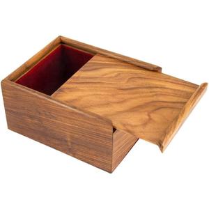 Wooden Chess Piece Case with Sliding Lid