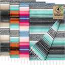 Oudain 4 Pack Mexican Blankets and Throws 45 x 70 Inch, Cotton Outdoor Camping Blanket Woven Serape Yoga Fiesta Picnic Beach Supplies (Stylish Color)