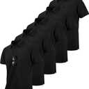 SCODI 5 Pack Mens Pocket Polo Shirts Short Sleeve Multipack Golf Shirt for Men Moisture Wicking Casual Athletic Work T-Shirts, L, Black
