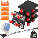 Furniture Dolly, Anti-Slip Heavy Duty Furniture Movers with 360 Rotation Wheels, Dolly Kit Movers Sliders with Furniture Lifter for Moving Appliance,Sofa,Mattresses,Heavy Objects Up to 1100 lbs (Black)