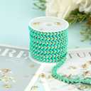 YOUBEIYEE 9.8 Feet Gold Plated Brass Chains Bulk Bluish Green Enamel Arrow Cable Jewelry Chain with Jump Rings and Lobster Clasps