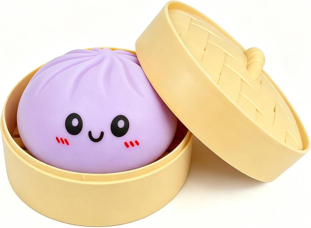 Light Purple Dumpling Squishies New Mystery Squishies Dumpling with Box Stress Relief Balls Sensory Toys Desk Squeeze Toys Gift