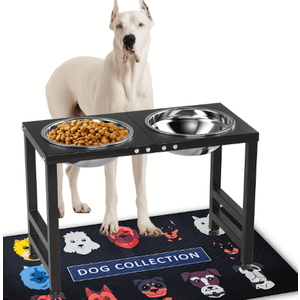 Elevated Dog Bowls with 2 Stainless Steel Dog Food Bowls, Raised Dog Bowl Adjusts to 5 Heights (3.15", 8.66", 9.84",11.02", 12.2") for Small Medium and Large Dogs