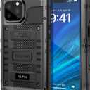 Mitywah Waterproof Case for iPhone 14 Pro, Heavy Duty Shockproof Case with Built-in Screen Protector, Full Body Underwater Protective Metal Case 6.1 inch, Black