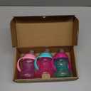 Nuby Clik-It Grip N' Sip Soft Spout No-Spill Training Sippy Cup with Handles - (3-Pack) 10 oz - 4+ Months - Aqua/Purple/Pink