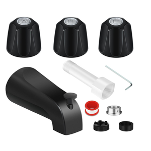 Tub Shower Trim Kit, Matte Black 3 Piece Shower Knob and Bath Tub Spout, for Price/Pfister Verve 3 Handles and Tub Shower Faucet, for 1/2'' Pipe MALE Thread Connection, 3/4'' IPS Pipe Inside Thread