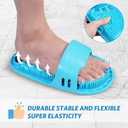 Silicone Shower Foot Scrubber Personal Foot Massage and Cleaning, Non-Slip Foot Scrubber for Men and Women (1PCS Blue) 11.5x5.5"